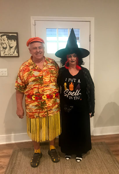 Hawaiian dancer and a witch